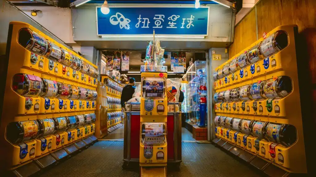 a store with a few shelves of toys