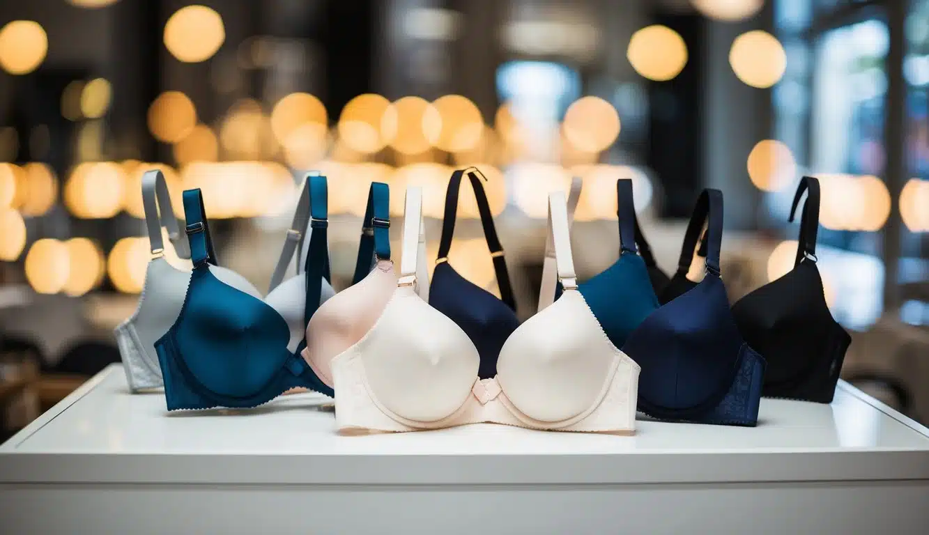 Una variedad de sujetadores de cobertura total exhibidos con diferentes diseños y características, incluyendo tirantes ajustables y soporte con aros.