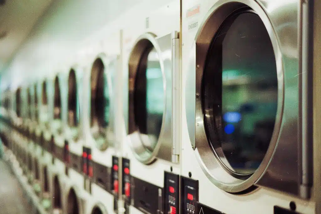 a row of washing machines