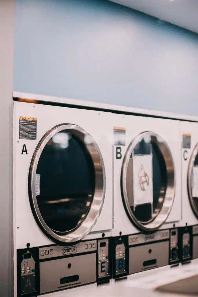 a row of washing machines