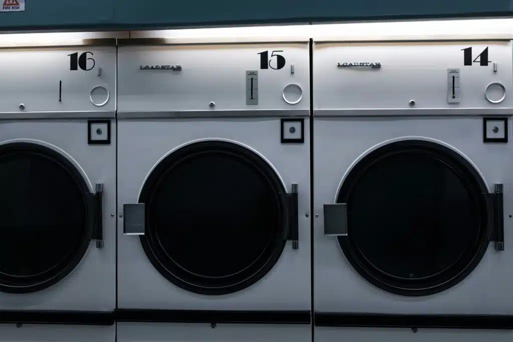 a row of washing machines